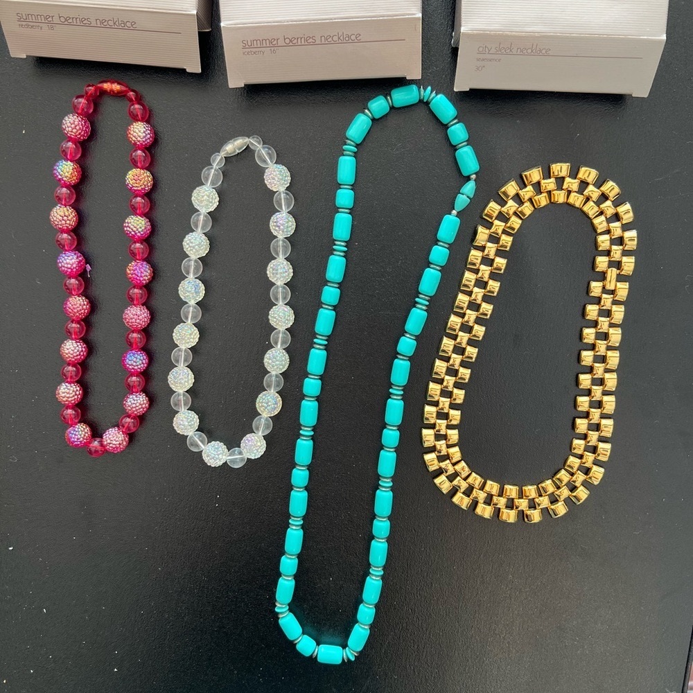 4 AVON Vintage necklaces.